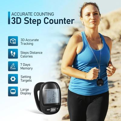 Stay Active with This Convenient, Portable, and Sporty Accurate 3D Pedometer - Track Your Progress for Walking, Hiking, and Runn