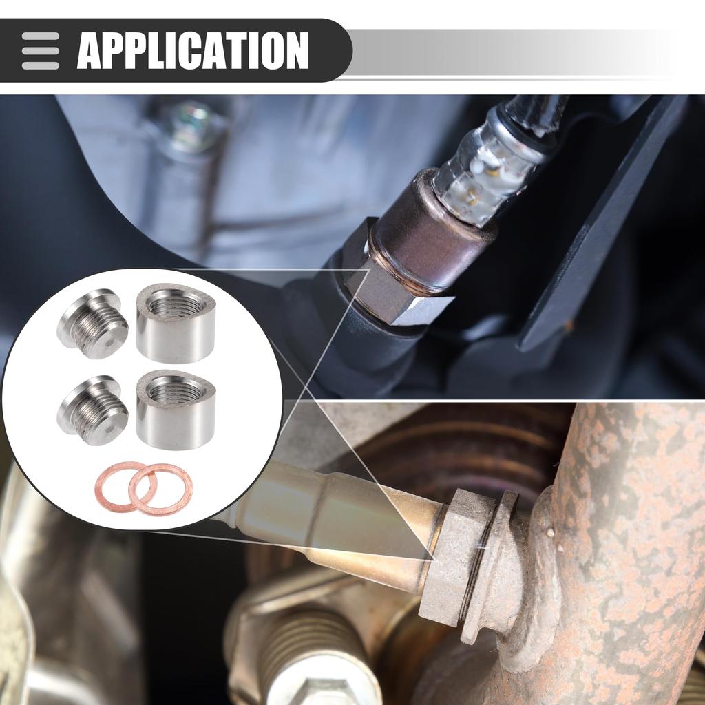 Motoforti O2 Oxygen Sensor Bang, Mount Bang and Plug Adapter, M18 x 1.5 Thread,