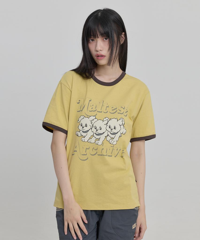 WAIKEI Maltese Archive Ringer Short Sleeve T-Shirt Ver.2 Yellow