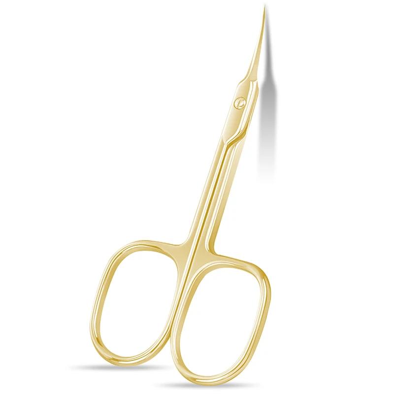 1Pcs Nail Cuticle Scissors Eyebrows/Eyelashes Mustache Multi-Purpose Cuticle Extra Fine Curved- Professional Manicure Scissors