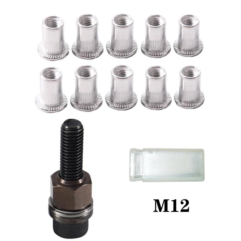 11 Stück Handnietmutternpistolenkopf Muttern Nietwerkzeug Zubehör Für Muttern Optionales Modell M3 M4 M5 M6 M8 M10 M12