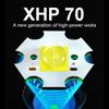 XHP70 Hochleistungs-LED-Taschenlampe, wiederaufladbare Taschenlampe, leistungsstarkes Blitzlicht, Zoom, wasserdichte Taschenlampe, Campinglicht