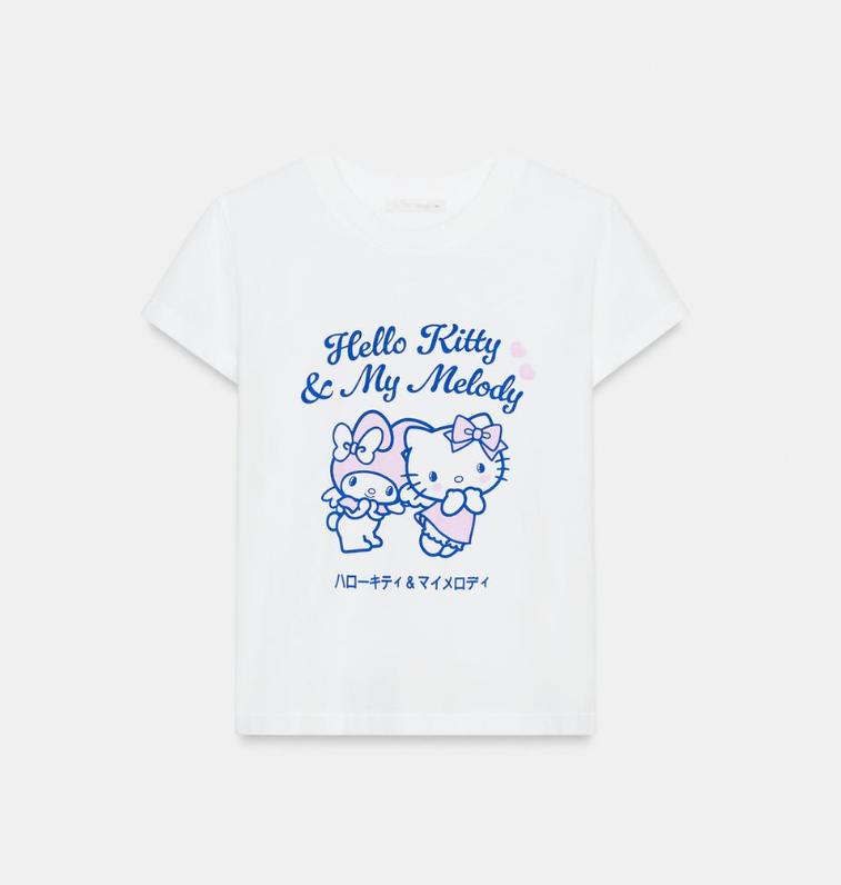 

Sanrio 2026 Лето Комикс Форма Хелло Китти Изображение 100% Хлопок Повседневная Футболка Взрослый Дети Родитель-Ребенок Топ Домашняя Одежда Y2k S