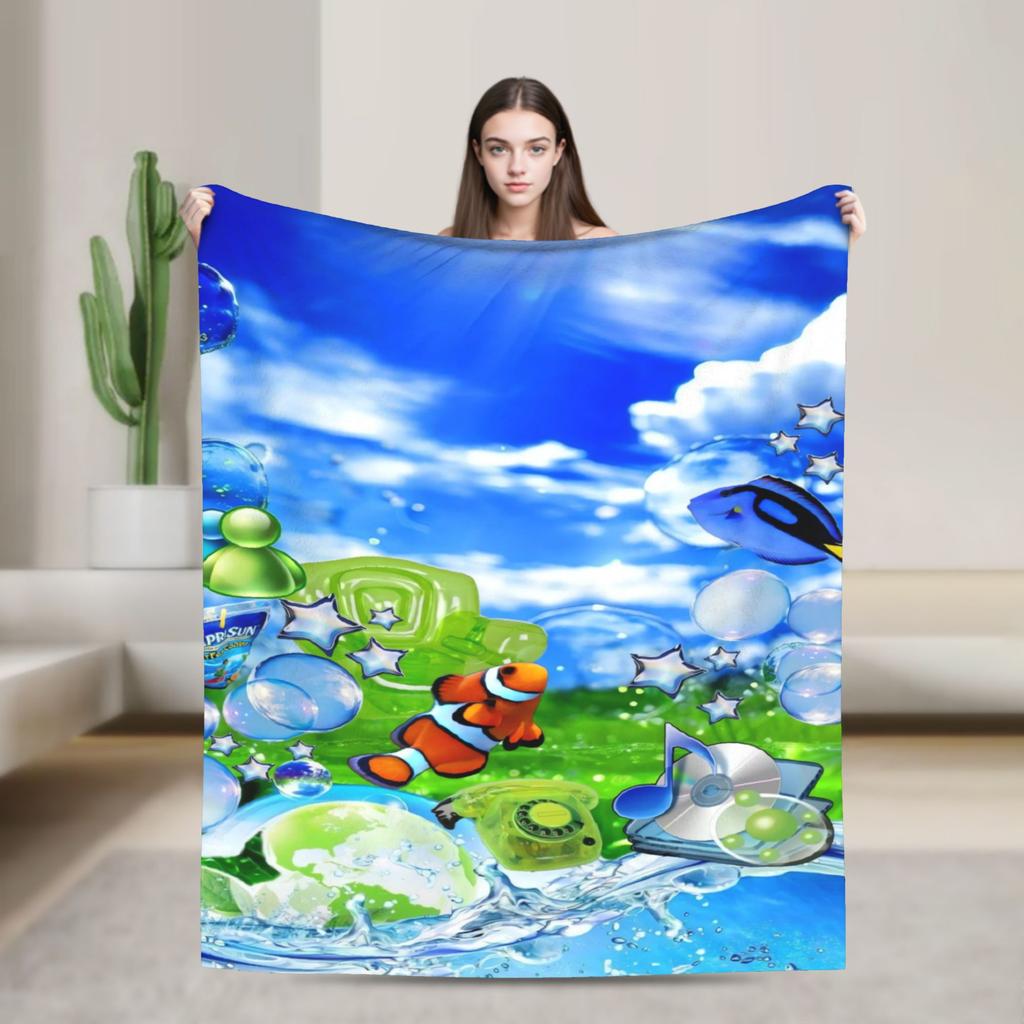 Frutiger Aero Decken Super Warme Flauschige Plüsch Überwurfdecke für Sofa Bett Picknick Flanell Tagesdecke Bettbezug