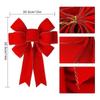 Christmas Bows Large Red with Glitter Gold Edge Christmas Decorations Tree Topper Bows for Indoor Outdoor Wall Front Door
