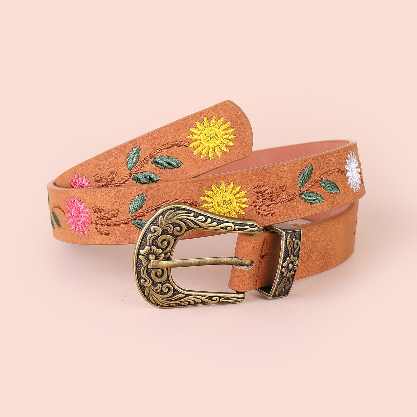 

Цветок Уникальный Вышитый Пояс Этнический Стиль Модный Аксессуар Универсальный