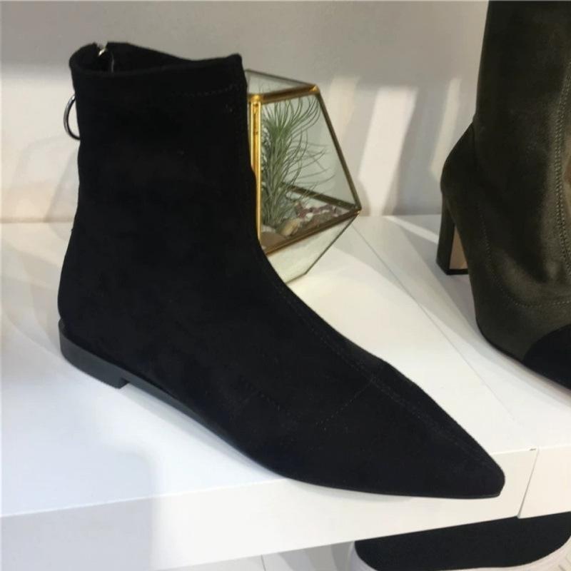 2025 spring louver short sheepskin flat-bottomed women's boots comfortable, non-slip and breathable 18-40 years old solid color pointed head