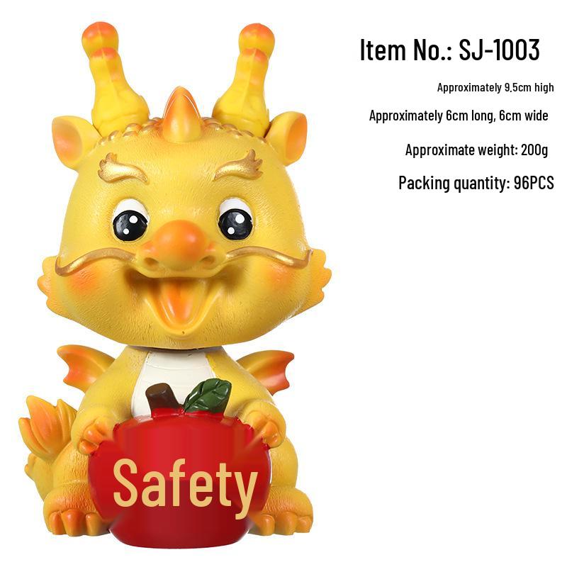 New Year Dragon Shaking Head Figurine - Cute Cartoon Dragon Desktop Decor
