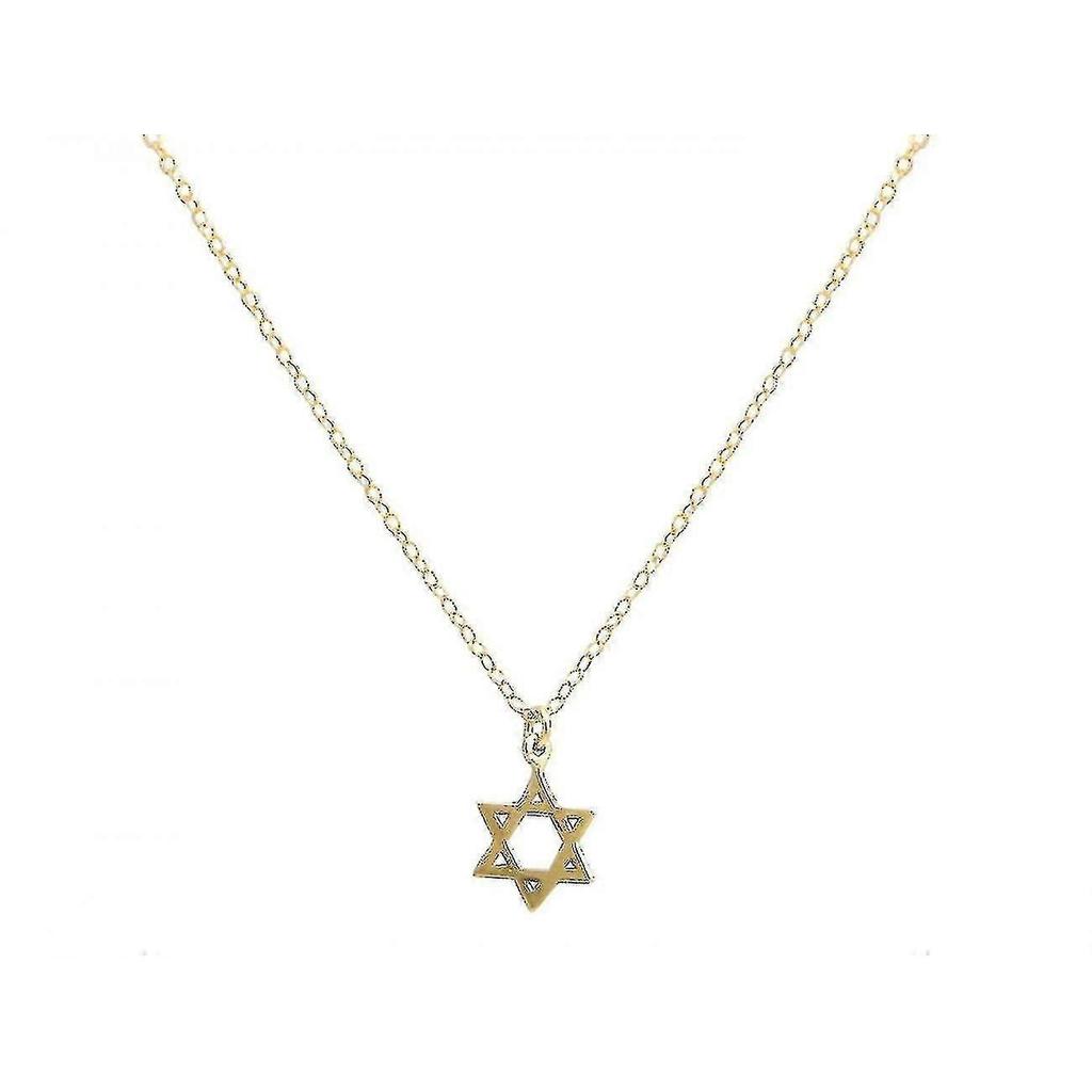 Necklace Star Of David, Star Of David , Gold Plated Silver 13mm