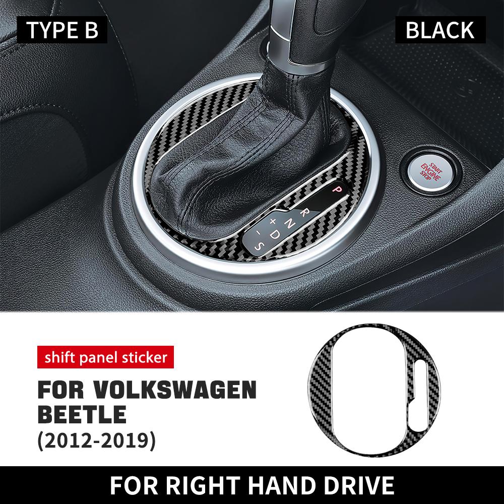 Real Soft Carbon Fiber For Volkswagen Beetle 2012 2013 2014 2015 2016 2017 2018 2019 Car Gear Shift Panel Sticker Accessories