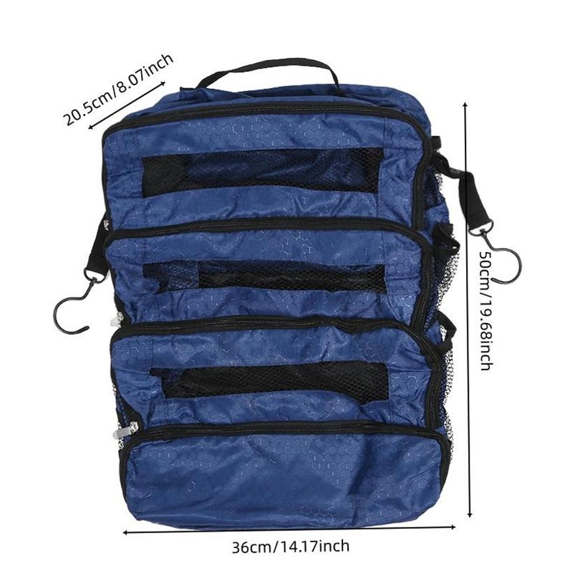Large Capacity Foldable Travel Storage Bag Multifunctional Nylon Cloth Hanging Organizer Wardrobe Clothes Multi-Layer Bag