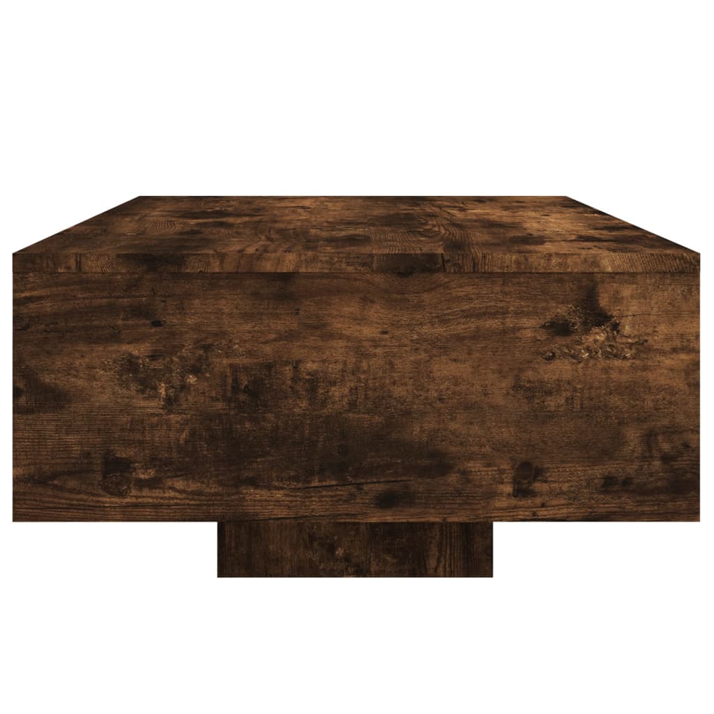 vidaXL Coffee Table with LED Lights Smoked Oak 85x55x31 Cm
