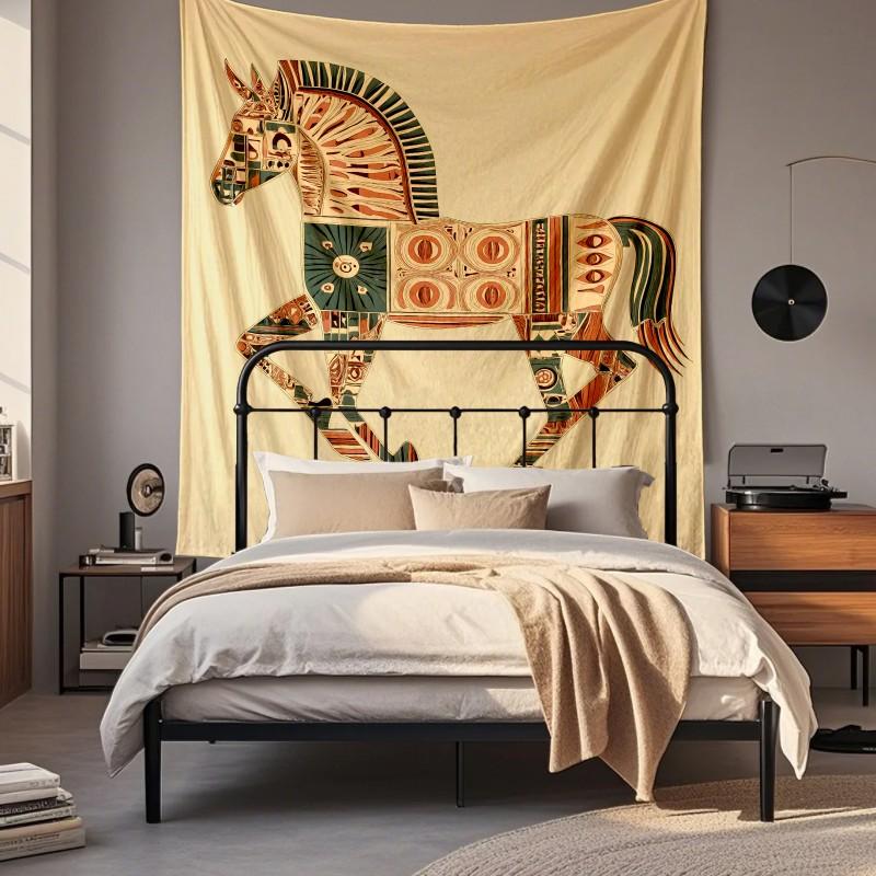 Boho Chic Wall Tapestry With Moon Phase Floral Starry Sky Design Bedroom Yoga Studio Decor