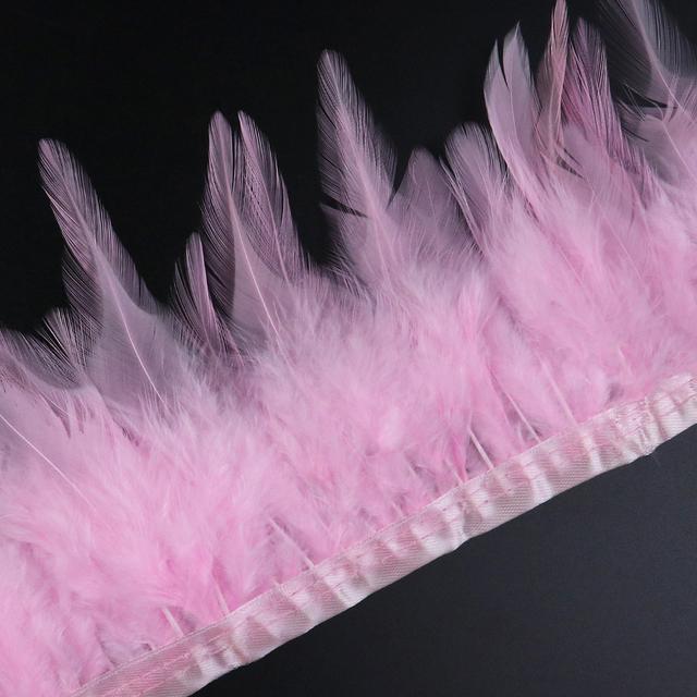 1Meter Natural Pheasant Chicken Feather Trims 10-15Cm Ribbon Sewing Feather For Craft Accessories Party Costume Plume Decoration