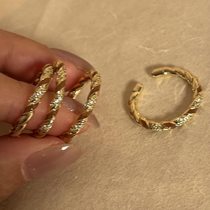 Trendy Ins Style Geometric Copper Ring With Elegant Sparkle For 2023 Fashion