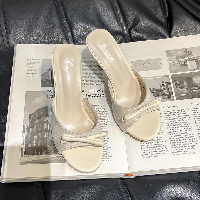 Summer Women Butterfly-knot Slippers Fashion Open Toe Slides Ladies Sexy Nightclub Party Pumps Shoes