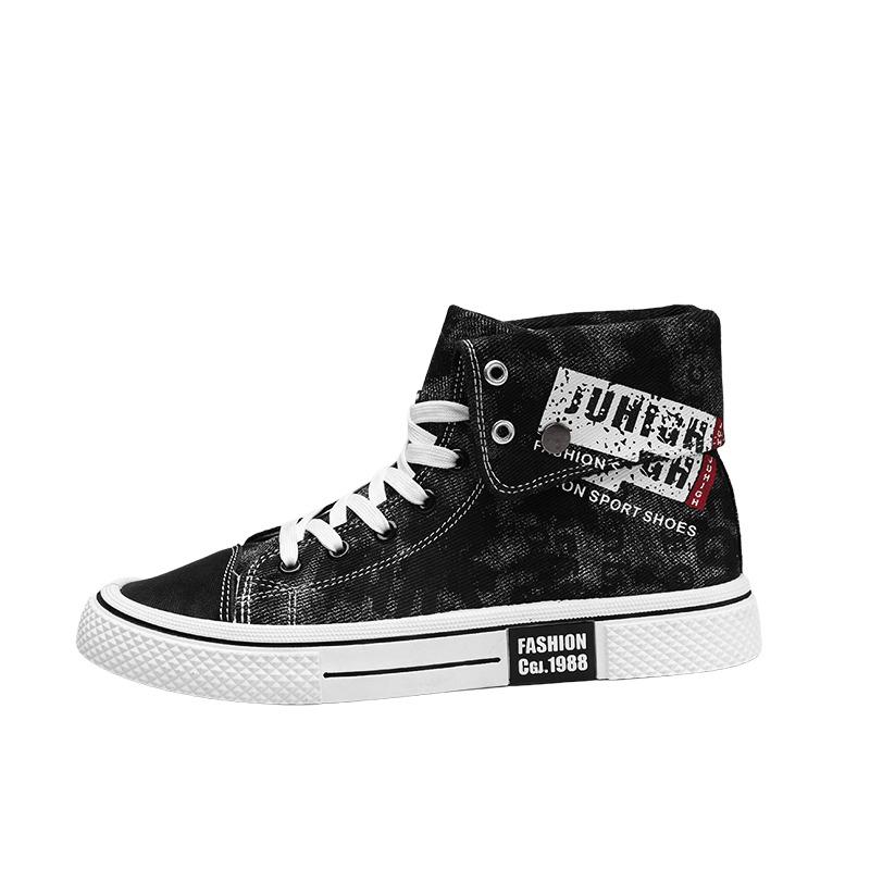 2024 Summer High Top Canvas Shoes Korean Edition Men's Shoes Trendy Student Shoes Board Shoes Breathable Versatile Shoes