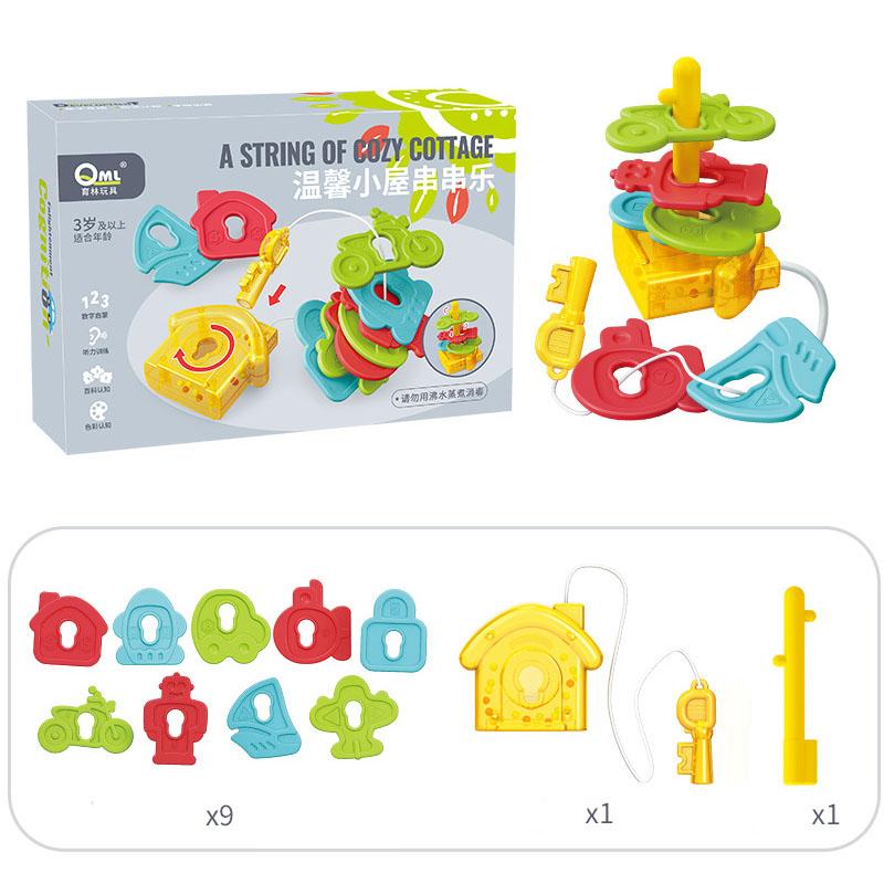 Montessori Children's Fine Motor Training Greedy Insects Fruit Threading Bead Beads Baby Puzzle Early Education Toys