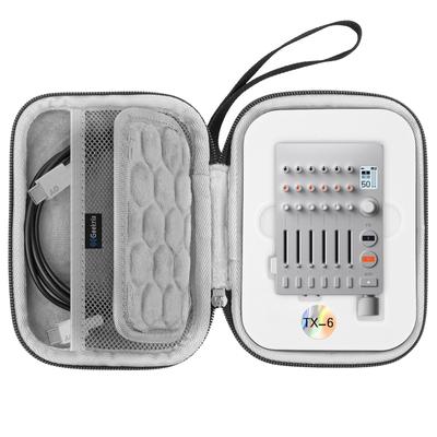 Geekria Audio Interface Carrying Case Compatible with Teenage Engineering EVA Hardshell Portable Travel Bag TX-6, (Dark Gray)