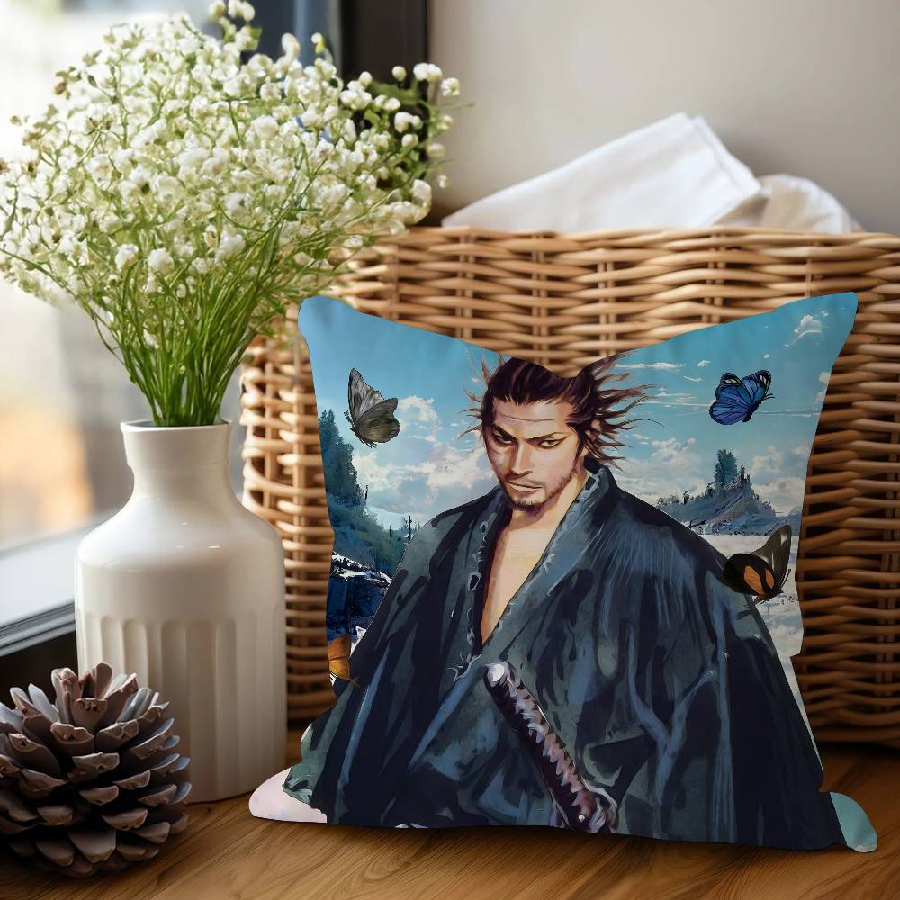 M-Miyamoto Musashi Swordsman Game Cushion Cover Inches Farmhouse Decor Home Throw Pillow Covers For Couch Decorations