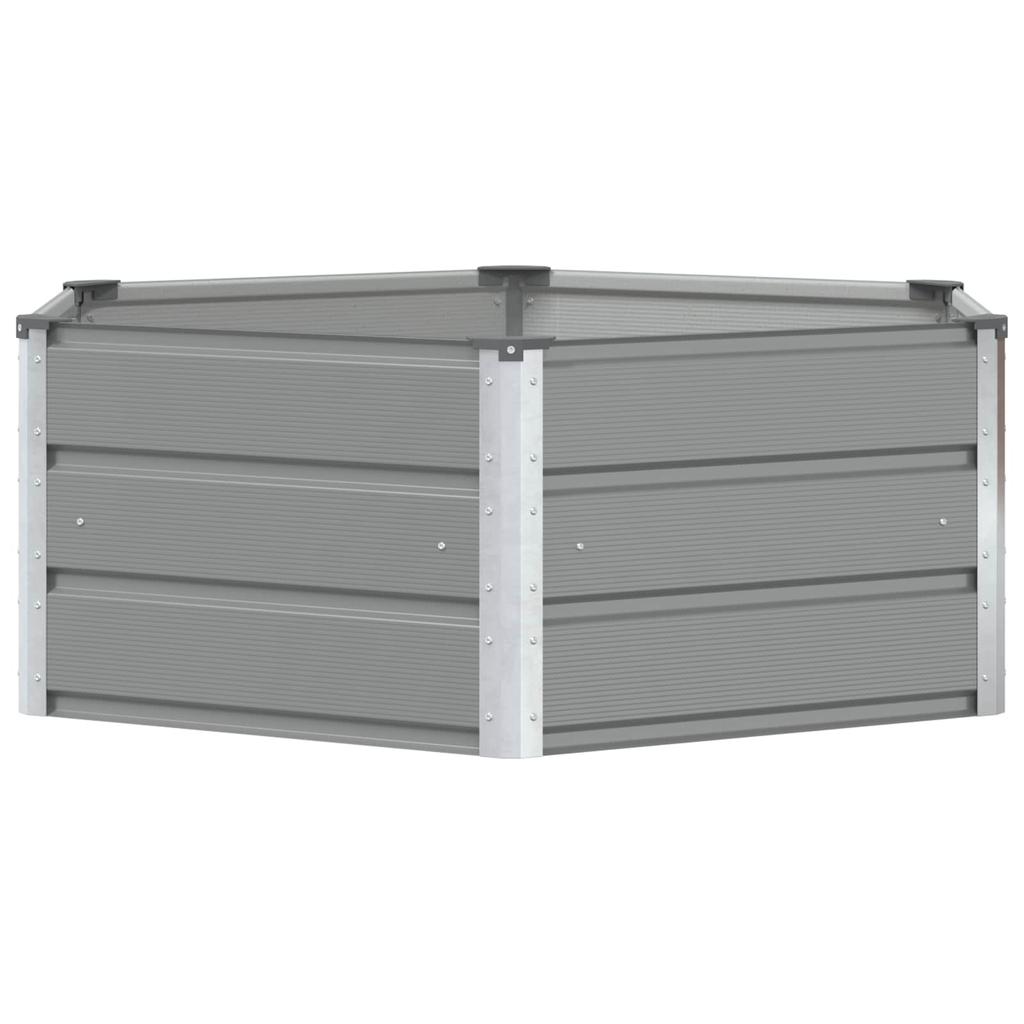 Plant Pot Light Grey 129 X 129 X 45 Cm Steel