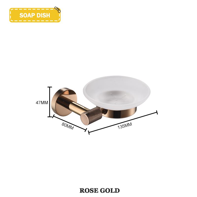 Rose Gold Wall-Mounted Stainless Steel Bath Towel Rack Toilet Paper Holder Towel Bar Robe Hook Cup Holder Bathroom Accessories