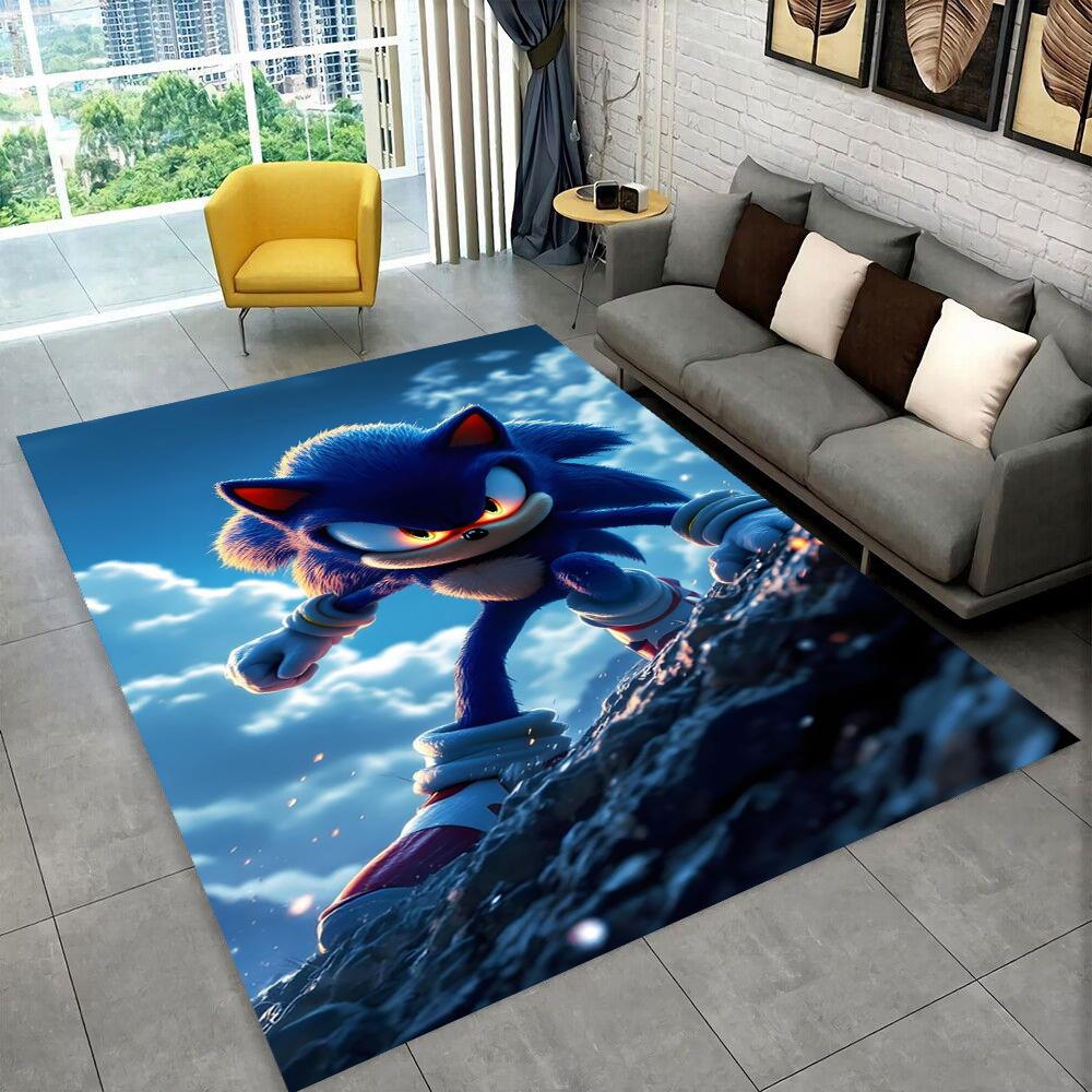 3D S-Sonics Game Cartoon Rug Carpet for Living Room Bedroom Decor,kids Play Non-slip Decoration for Sofa Doormat Christmas Gift