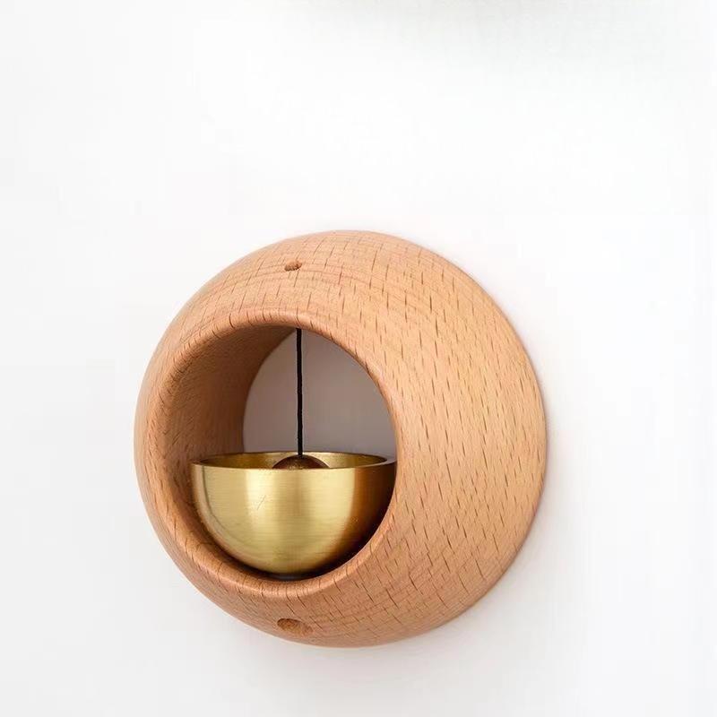 Dopamine Wind Chimes Suction Door Type Retro Home Magnetic Wood Doorbell Shop Entrance Reminder Bell Home Decoration
