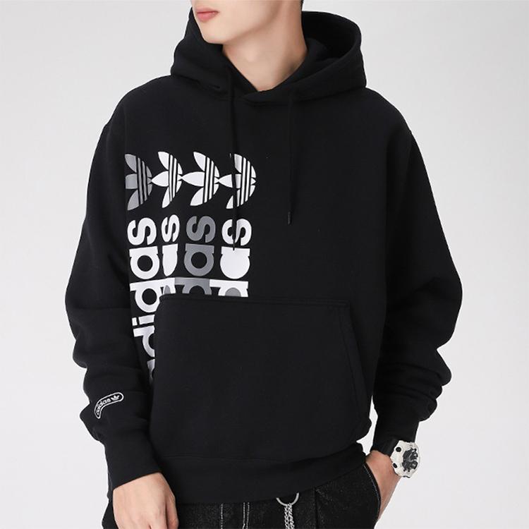 Adidas Originals Trefoil Fleece Hoodie Men Hoodie Black GN3872