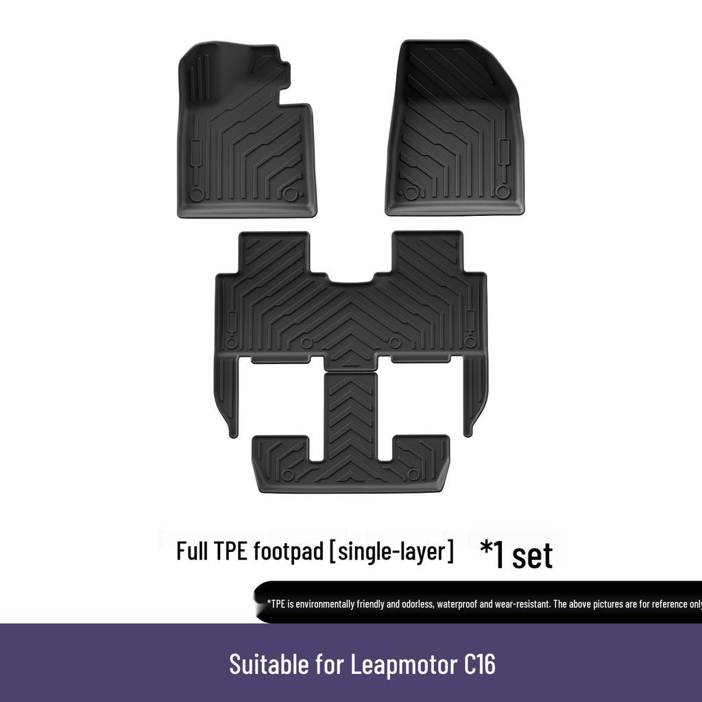 All-Weather TPE Rear Trunk Mat for Leapmotor C16 Foot Pads