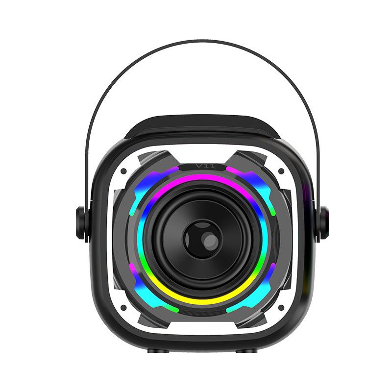 V11 Kabelloser Bluetooth Karaoke-Lautsprecher: Tragbarer, Outdoor-, Schreibtischtauglicher Subwoofer mit Mikrofon