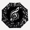 Music Notes Treble Clef Vinyl Record Design Sticker DecalUmbrella with Cute Design,Portable 3-Fold Compact Umbrella for Men&Women,Valentine'