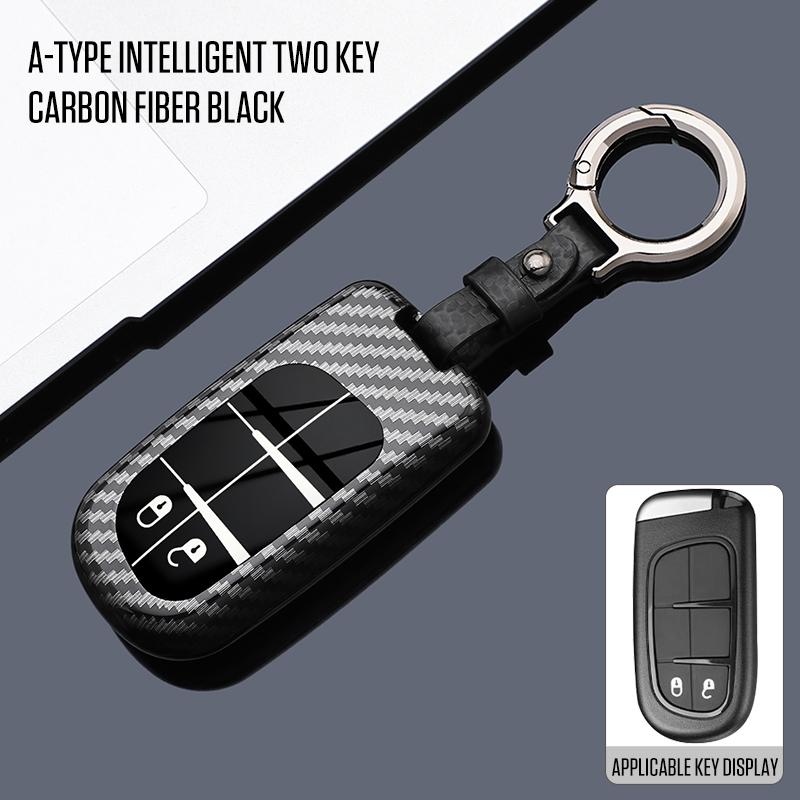 ABS Carbon Autoschlüsselhülle Hülle Fob für Jeep Renegade Compass Grand Cherokee für Chrysler 300C Wrangler Dodge Autozubehör