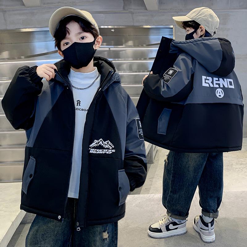 

Зимняя стеганая куртка для мальчиков 2025: Утепленное пуховое пальто для модных детей старшего возраста