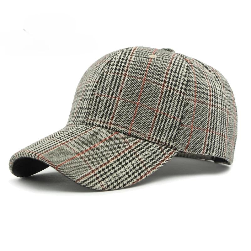 Hat Men's Spring Summer Outdoor Sunscreen Visor Classic Checkered Baseball Cap Hard Top Women's Cap Sun Cap