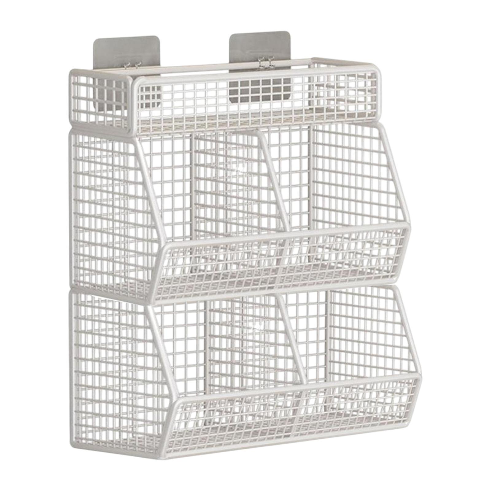 

Wall-Mounted Organizer with Four Sections for Fruit Storage in Dorms And Cafes білий