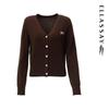 ELLASSAY 100% Lamb Wool V-Neck Knitted Sweater