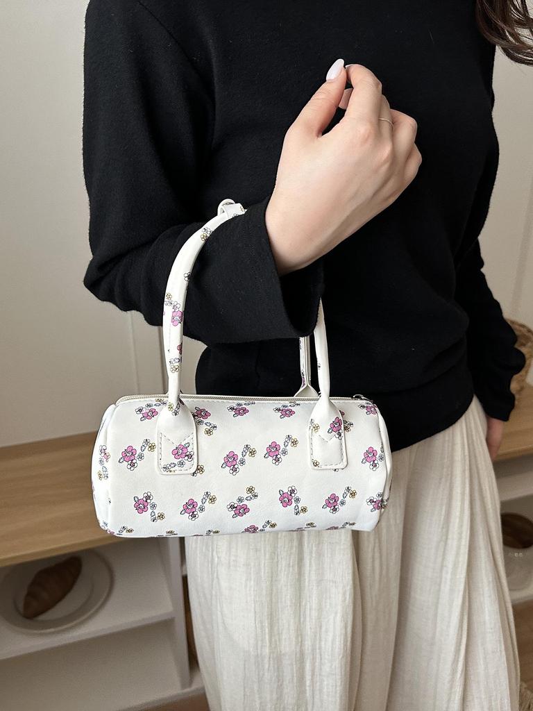 Süße Boston Handtasche und Crossbody mit Blumenprint – Trendige Frühling/Sommer 2026 Mode Kissen-Tasche