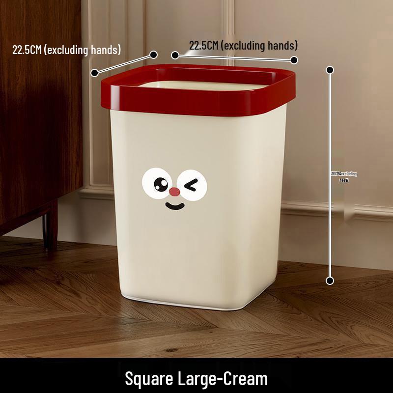 High-Capacity Cute Trash Can with Lid for Kitchen, Bedroom, Bathroom, and Living Room
