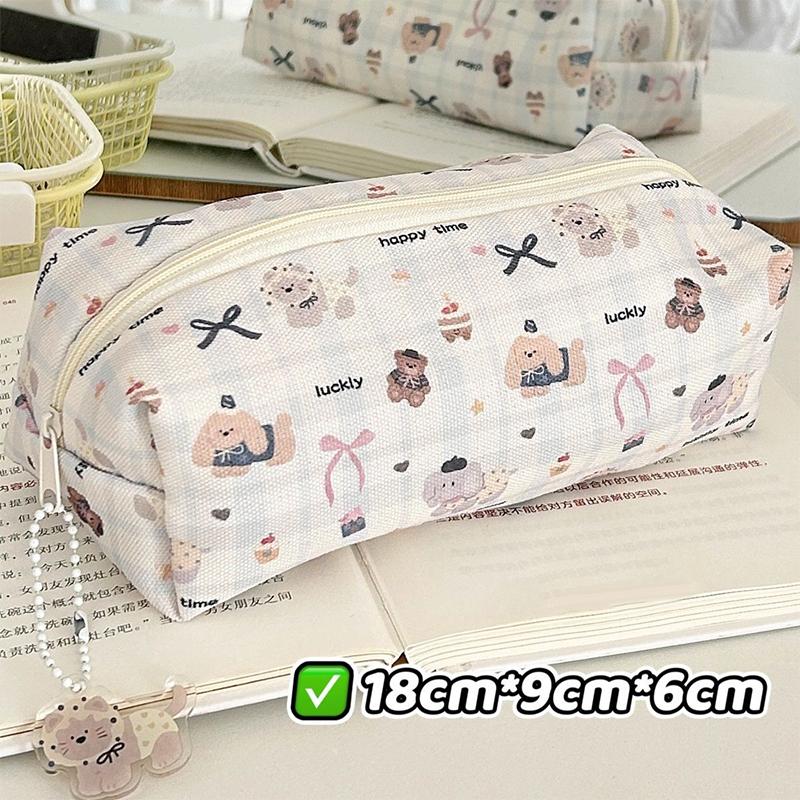 Cute Cartoon Puppy Pencil Pouch Large Capacity Stationery Storage Bag Small Makeup Bag School Office Supplies Student Gifts