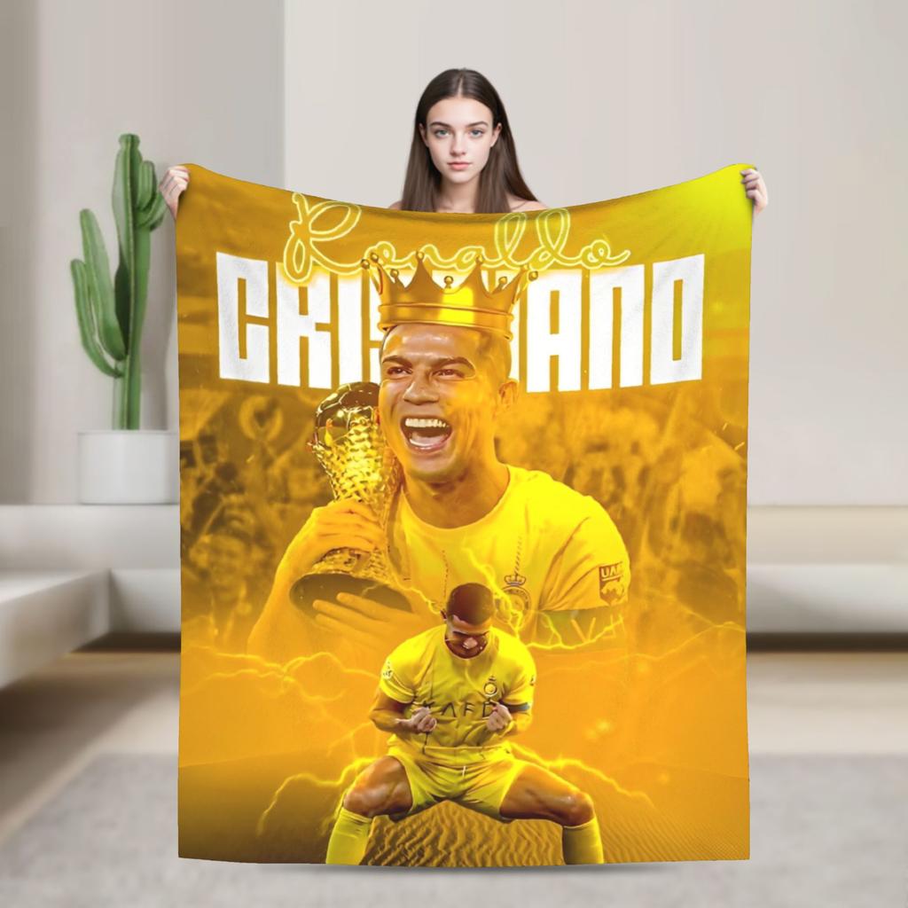 C Ronaldos Football Soccer Blankets  Flannel Funny Breathable Throw Blankets for Home  Winter