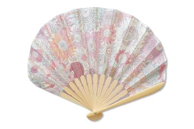 DDintex FLORET LONDON Small 2 X 21cm Liberty Print Shell-shaped Fan, Susanna, Pink, [Uses Fabric]