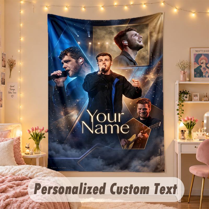 Benutzerdefinierte Personalisierte Wandteppich, Alex Warren Druck Benutzerdefinierter Name Text Wandkunst zum Aufhängen für Schlafzimmer