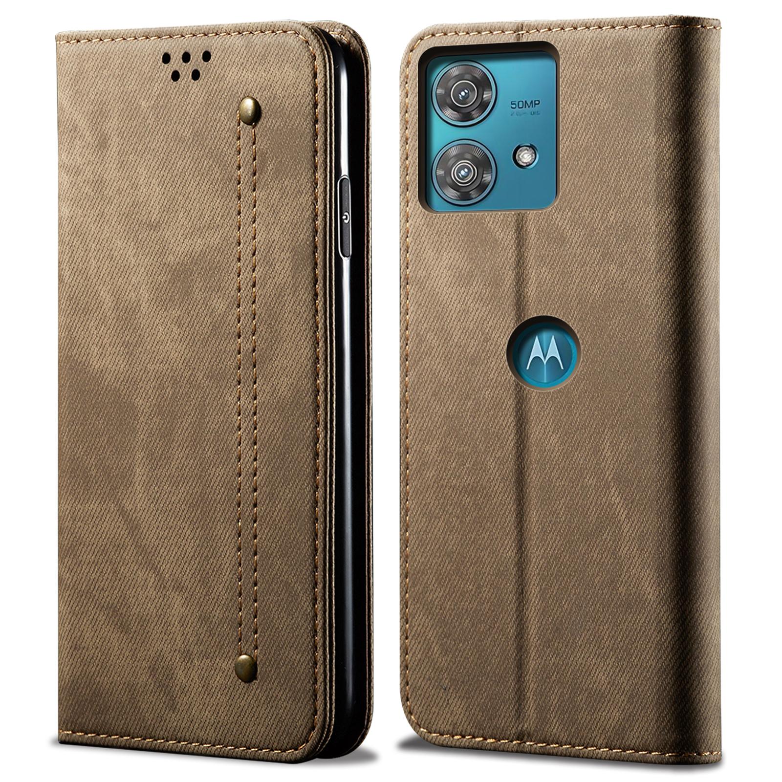 

Для Motorola Edge 40 Neo 5G Чохол Гаманець Шкіряний Чохол-Підставка для Телефону Khaki