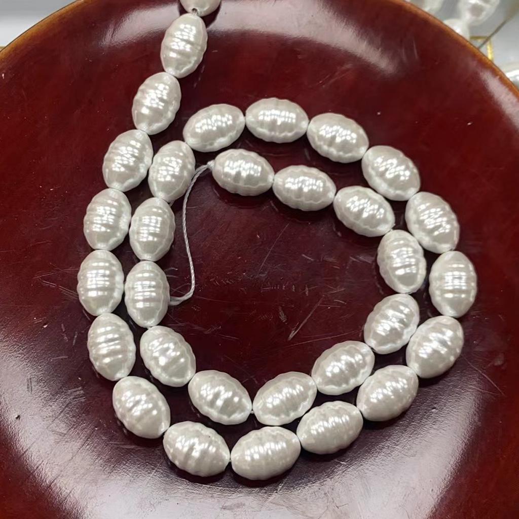 1 Strand Barrel Rice Shell Pearl Beads 10x13mm Oval Imitation Shell Pearls 38cm Loose Beads For DIY Necklace Bracelet Bridal Jewelry Making