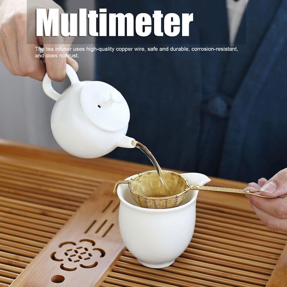 Long Handle Design Tea Infuser Strainer Hand Made Copper Tea Infuser  Loose Leaf Brewing