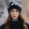 Fashion Letter Print Winter Beanie Hat Couple Reversible Warm Soft Cap Windproof Hats For Man Women Outdoor Winter Knitted Hats
