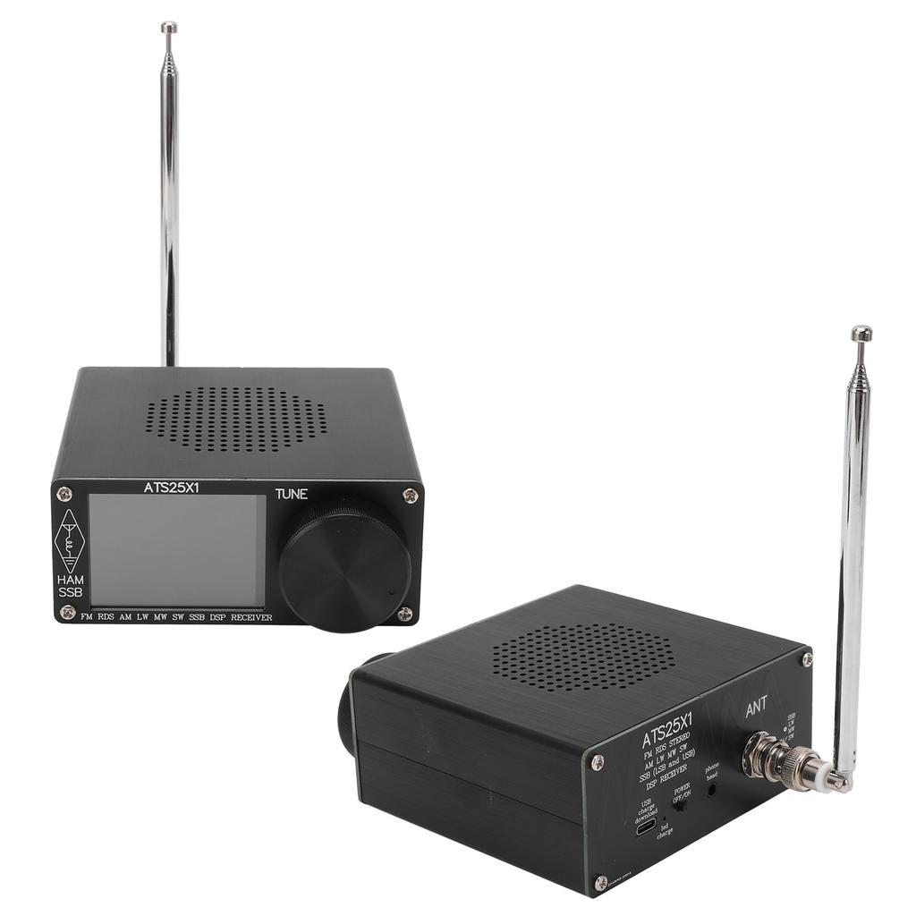 Vollband-Radioempfänger Gehäuse aus Aluminiumlegierung Tragbarer Radioempfänger mit 2,4-Zoll-Farb