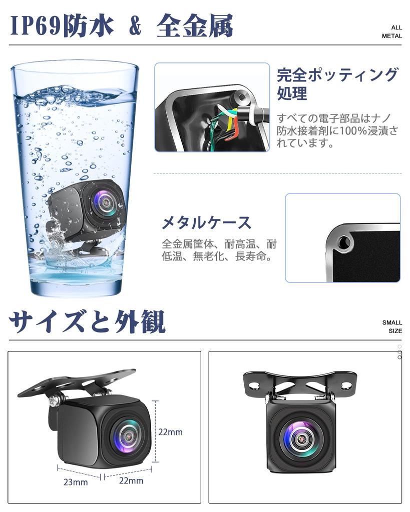 (Alle Metalle) Rückfahrkamera, CVBS, NTSC/PAL-kompatibel, 2 Megapixel, 12 V bis 24 V,