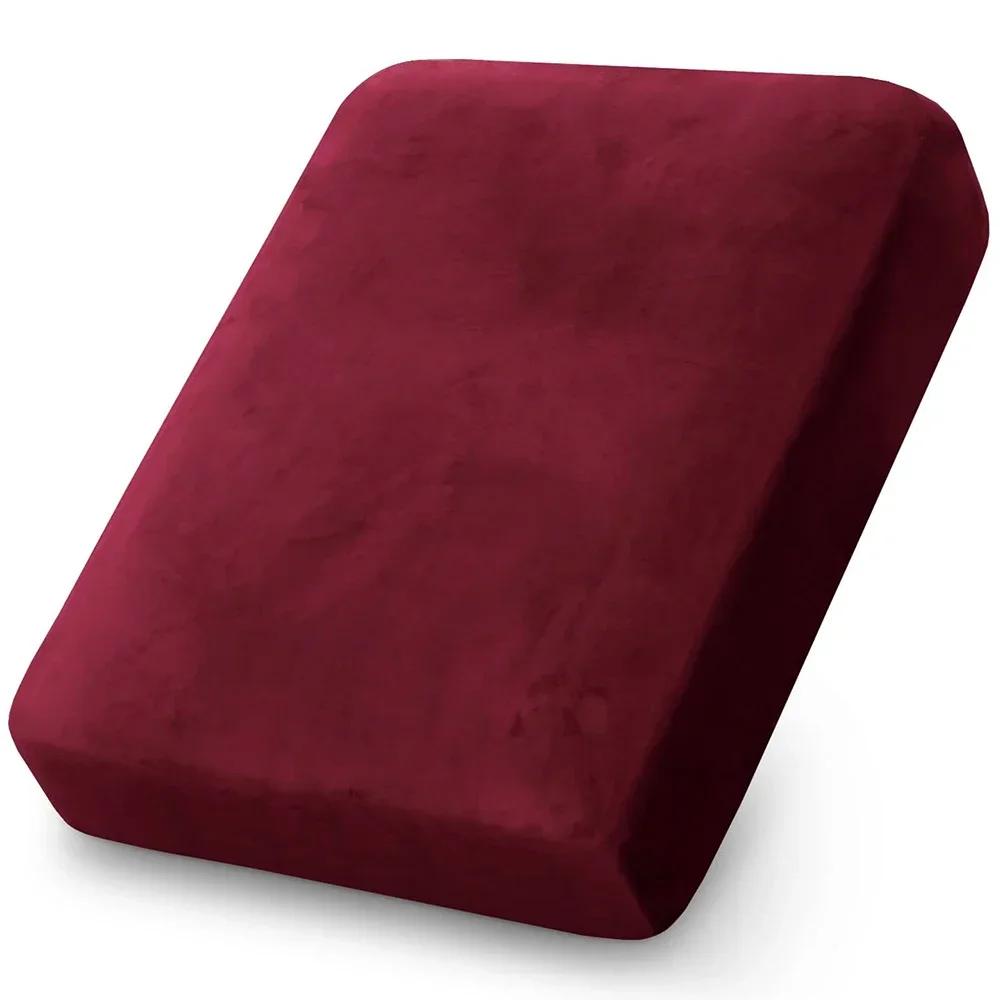 Soft Velvet Sofa Covers Elastic Couch Slipcovers Luxury Plain Living Room Chaise Lounge Case Pet-Friendly Removable Warm